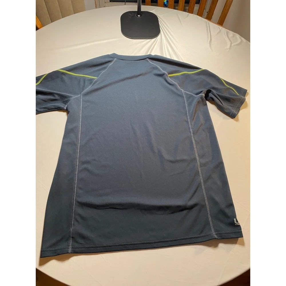 Speedo Mens Rash Guard Gray Block The Burn UV Protection Swim Shirt Large